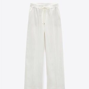 Zara Linen Blend Straight Pants